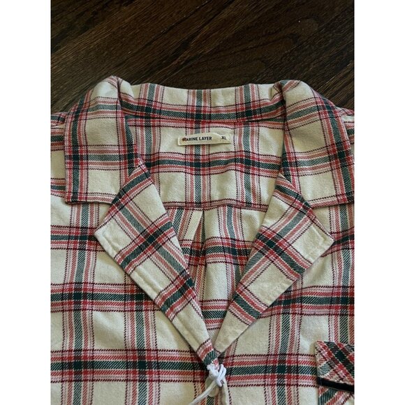 NWT Marine Layer Pajama Flannel Classic PJ Top Red Plaid Womens Size XL $74 - Picture 2 of 9